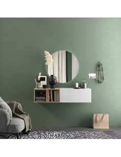 Composizione ingresso Bianco laccato/Rovere Kadiz Specchio escluso 56