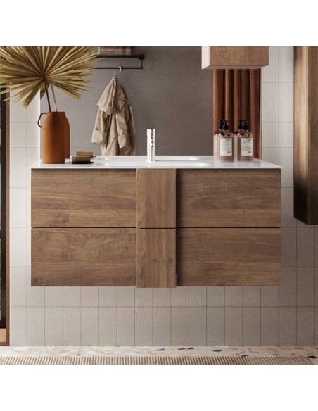 Mobile bagno cm 100 sospeso 2 cassetti Mercure (Specchio escluso)