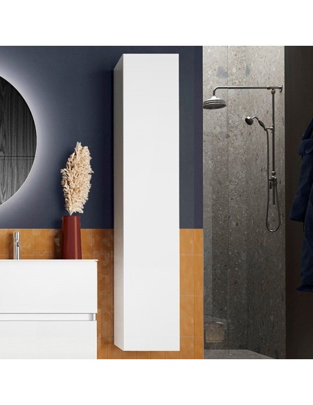 Colonna bagno sospesa 1 anta Bianco laccato lucido