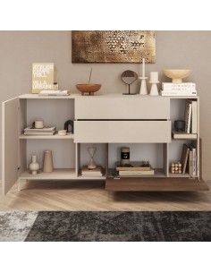 Madia 3 cassetti - 1 anta Cashmere/Mercure 2