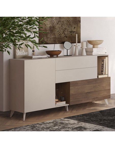 Madia 3 cassetti - 1 anta Cashmere/Mercure