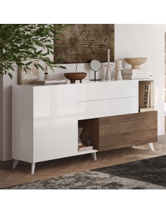 Madia 3 cassetti - 1 anta Bianco laccato / Mercure