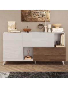 Madia 3 cassetti - 1 anta Bianco laccato / Mercure 2