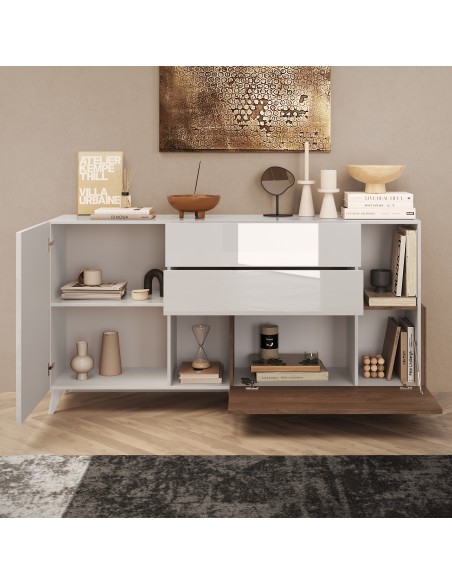 Madia 3 cassetti - 1 anta Bianco laccato / Mercure