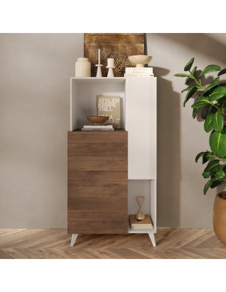 Madia 2 ante - 2 vani Bianco laccato / Mercure