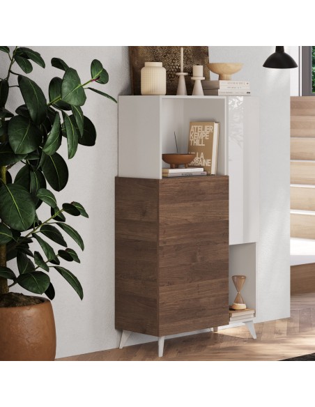 Madia 2 ante - 2 vani Bianco laccato / Mercure