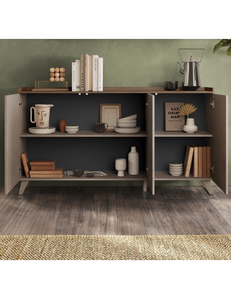 Madia 3 ante con top a vassoio Bronzo / Mecure