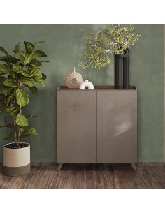 Madia 2 ante con top a vassoio Bronzo / Mercure