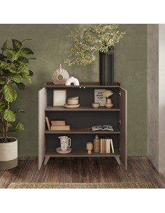 Madia 2 ante con top a vassoio Bronzo / Mercure 2