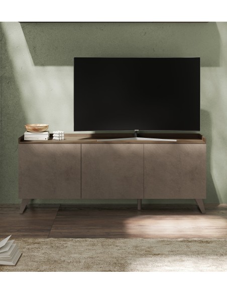 Porta TV 3 ante con top a vassoio Bronzo / Mercure