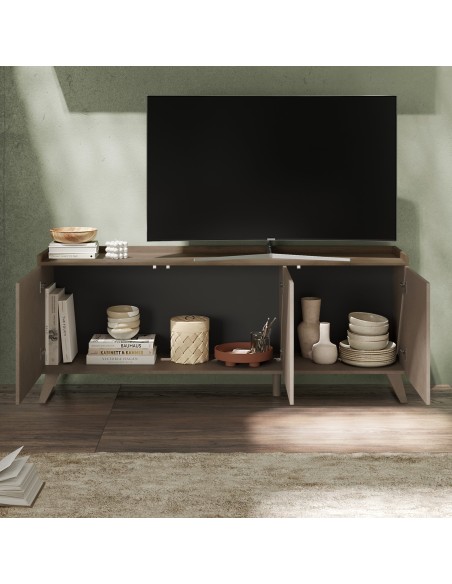 Porta TV 3 ante con top a vassoio Bronzo / Mercure