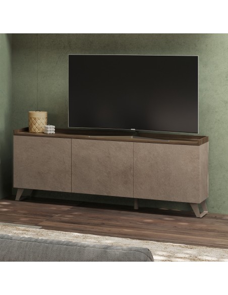 Porta TV 3 ante con top a vassoio Bronzo / Mercure