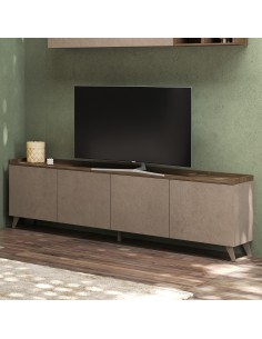 Porta TV 4 ante con top a vassoio Bronzo / Mercure