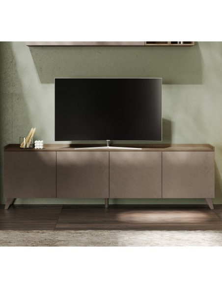 Porta TV 4 ante con top a vassoio Bronzo / Mercure