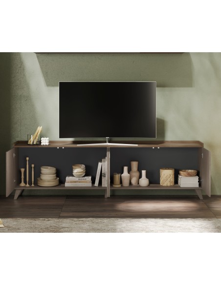 Porta TV 4 ante con top a vassoio Bronzo / Mercure
