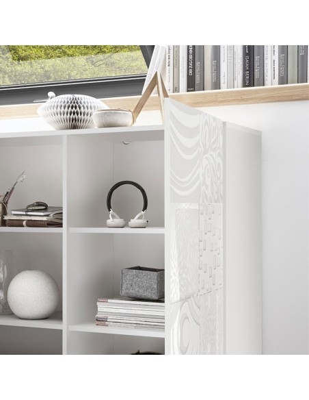 Credenza Madia 2 ante serigrafate Bianco laccato