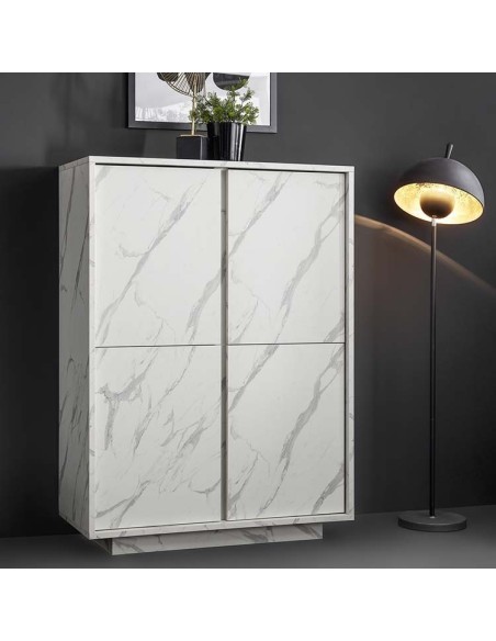 Madia 4 ante alta Marmo bianco