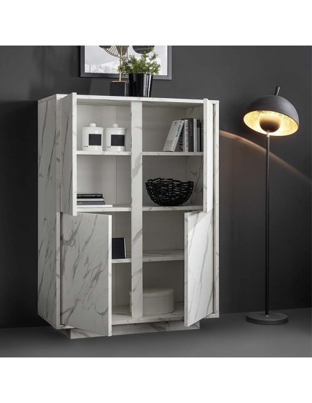 Madia 4 ante alta Marmo bianco