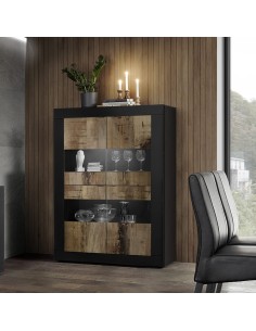 Vetrina 4 ante Nero / Pero (Led escluso) 2