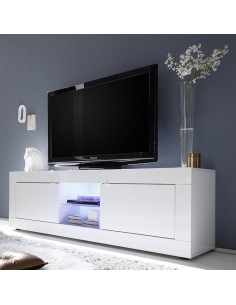 Mobile TV 2 ante bianco laccato lucido