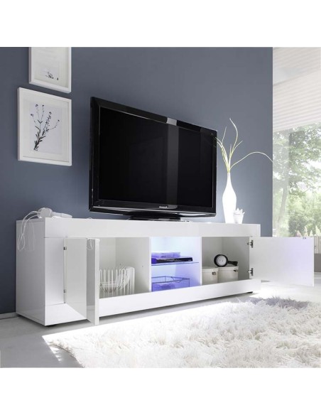 Mobile TV 2 ante bianco laccato lucido