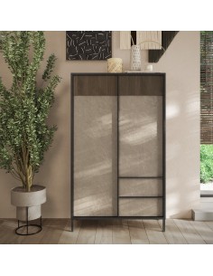 Madia 2 ante - 2 cassetti alta Lava - Argilla - Mercure