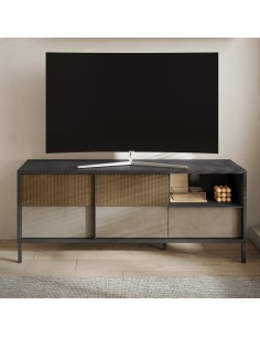 Porta TV 2 ante - 1 cassetto Lava - Argilla - Mercure