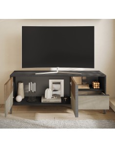 Porta TV 2 ante - 1 cassetto Lava - Argilla - Mercure 2