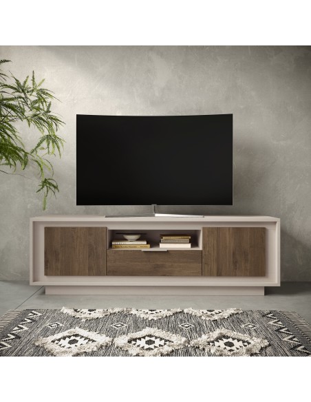 Porta TV 2 ante - 1 cassetto Cashmere / Mercure