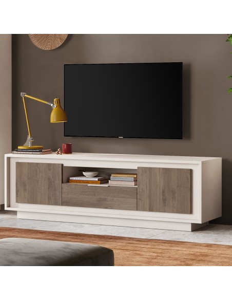 Porta TV 2 ante - 1 cassetto Cashmere / Mercure