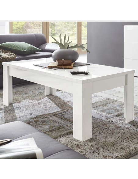 Tavolino basso soggiorno Bianco laccato lucido