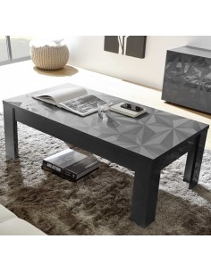 Tavolino soggiorno con top serigrafato Grigio laccato