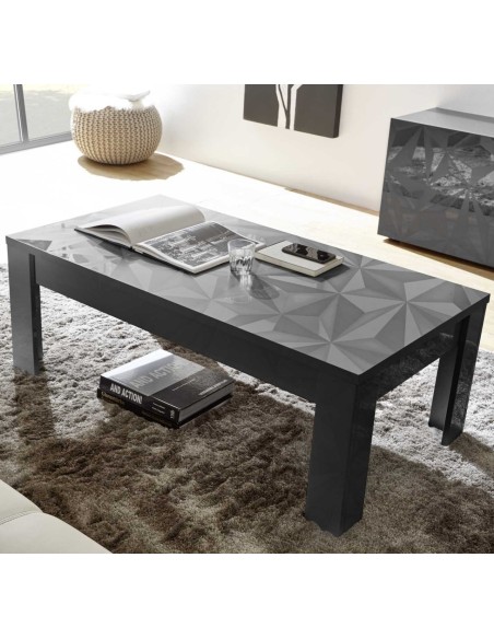 Tavolino soggiorno con top serigrafato Grigio laccato