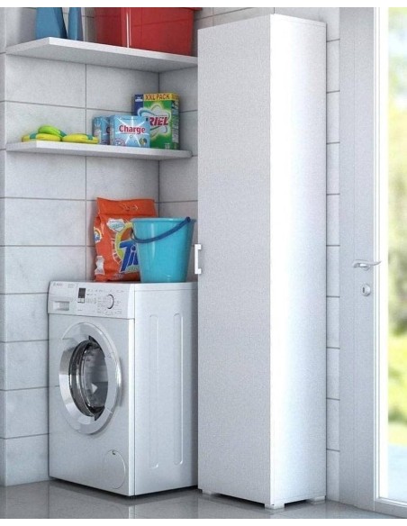 Colonna multiuso 1 anta Bianco venato