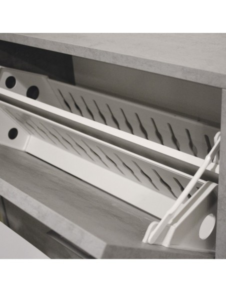 Scarpiera 3 ribalte Doppia profondità / Doppia capienza  Cemento