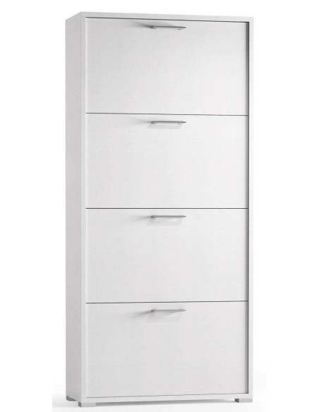 Scarpiera 4 ribalte doppia capienza / doppia profondità Bianco venato