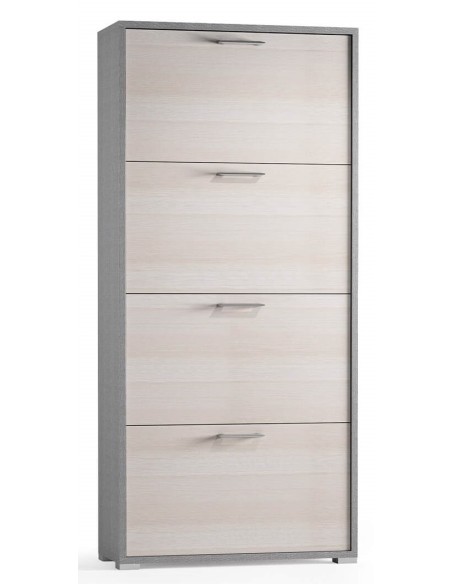 Scarpiera 4 ribalte doppia capienza / doppia profondità Tessuto / Larice