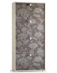 Scarpiera 4 ante doppia capienza / doppia profondità Olmo/Fiore