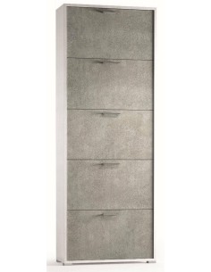 Scarpiera 5 ribalte doppia capienza / doppia profondità Bianco venato / Cemento 2