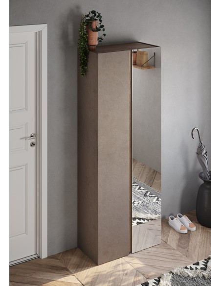 Mobile ingresso scarpiera con anta a specchio Bronzo