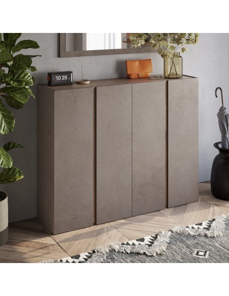 Madia / scarpiera ingresso 4 ante 10 ripiani interni Bronzo