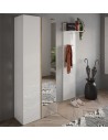 Armadio ingresso scarpiera con anta a specchio Bianco laccato/Rovere kadiz (pannello appendiabiti escluso)