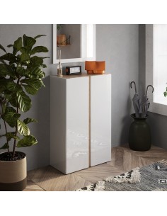 Mobile ingresso scarpiera 2 ante Bianco laccato / Rovere kadiz