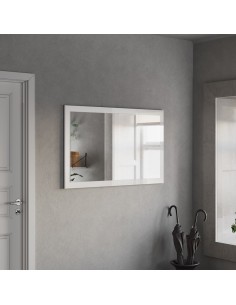 Specchio ingresso / sala con cornice Bianco laccato