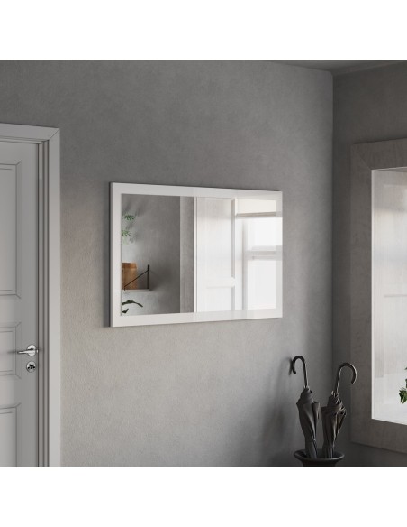 Specchio ingresso / sala con cornice Bianco laccato