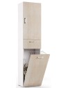 Colonna con cestello portabiancheria Bianco venato/Rovere