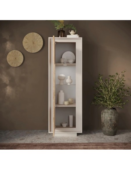 Vetrina 1 anta Cashmere/Rovere kadiz