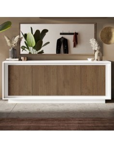 Madia 4 ante Bianco opaco/Mercure