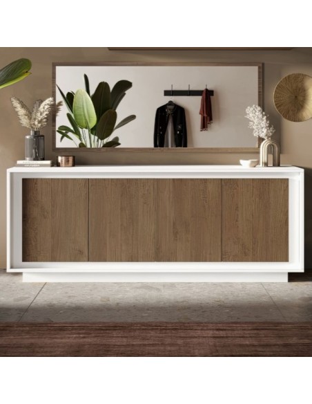 Madia 4 ante Bianco opaco/Mercure