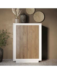 Madia 2 ante alta Bianco opaco/Mercure